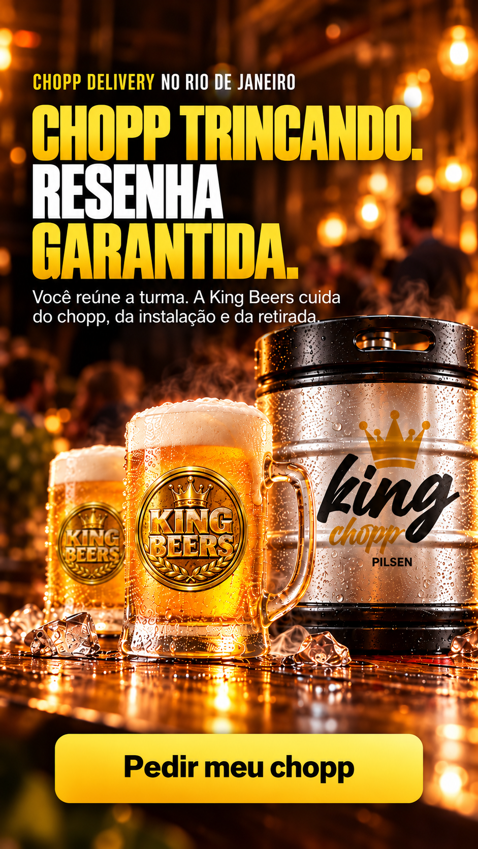 Chopp trincando, resenha garantida e chopeira King Beers