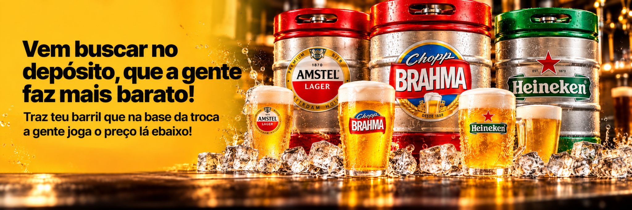 Oferta direta no depósito: troque seu barril e pague menos no chopp